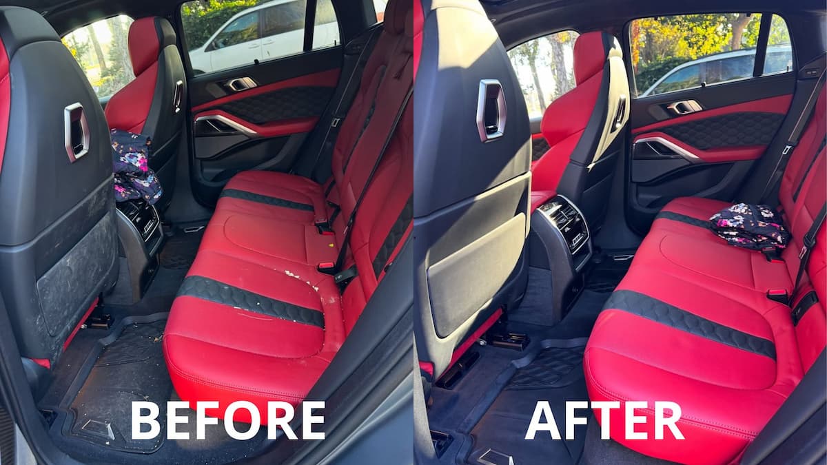 Interior car detailing in San Pablo, CA with deep seat and carpet cleaning